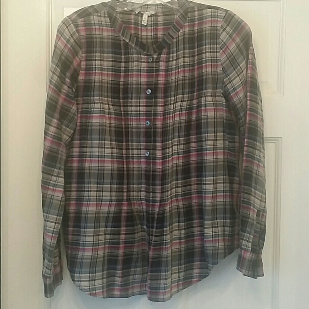 Joie Plaid Button Down Top